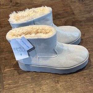 Time and Tru Sparkly silver Boots